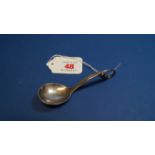 A Georg Jensen sterling model 21 preserve ladle, import mark London 1956, 21g, 11cm.