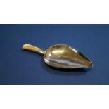 A silver caddy spoon, having mother of pearl handle, by W K, London 1828, 9.3cm.