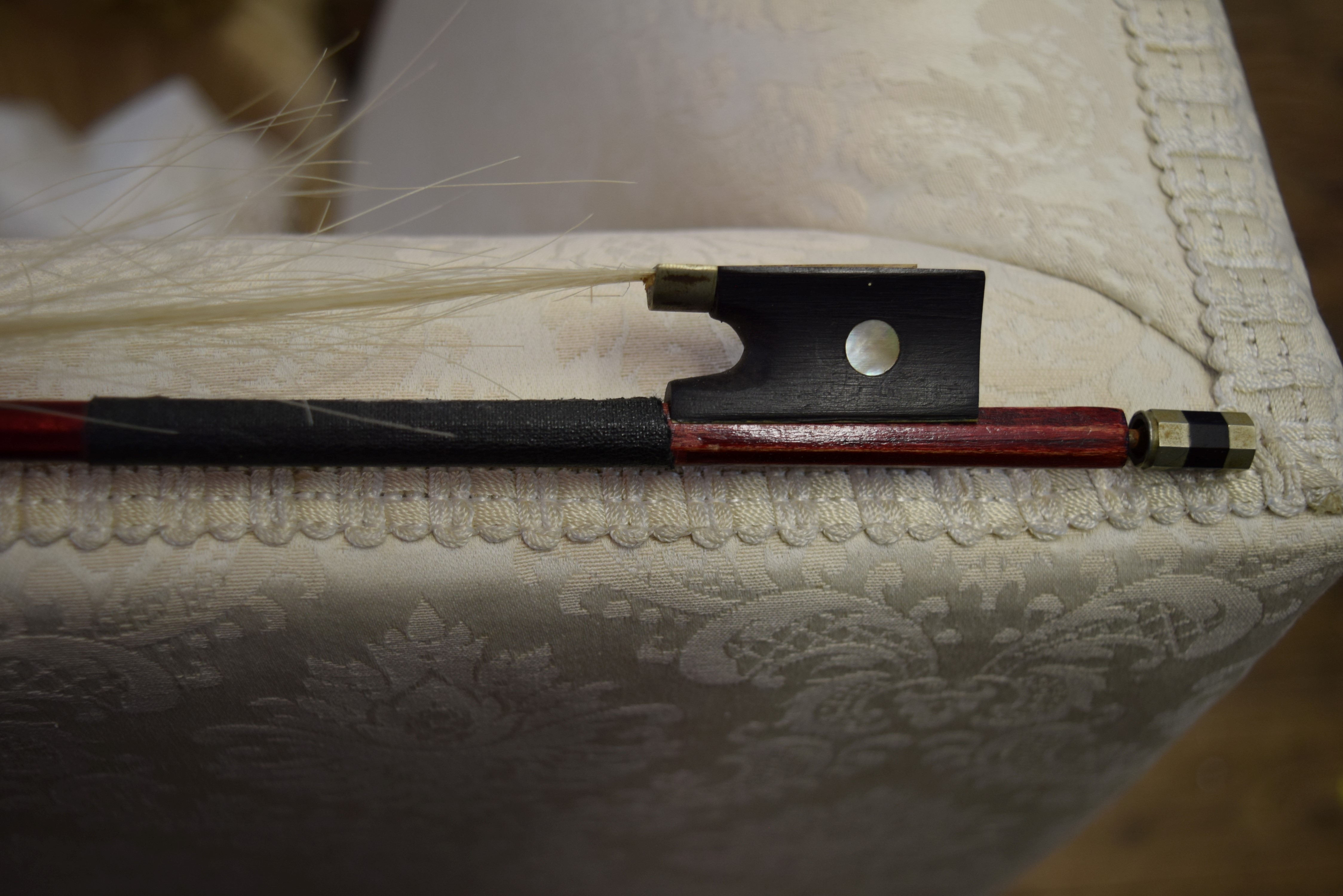 An early 20th century Continental violin, with 14 inch back, cased and with bow. - Image 9 of 9