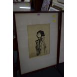 Joseph Simpson, 'Russian Girl', signed in pencil and inscribed 'Trial Proof', etching, pl.30 x 21.