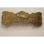 A Rene Lalique for Tiffany bronze 'Peacock' belt buckle, 11.5cm wide.