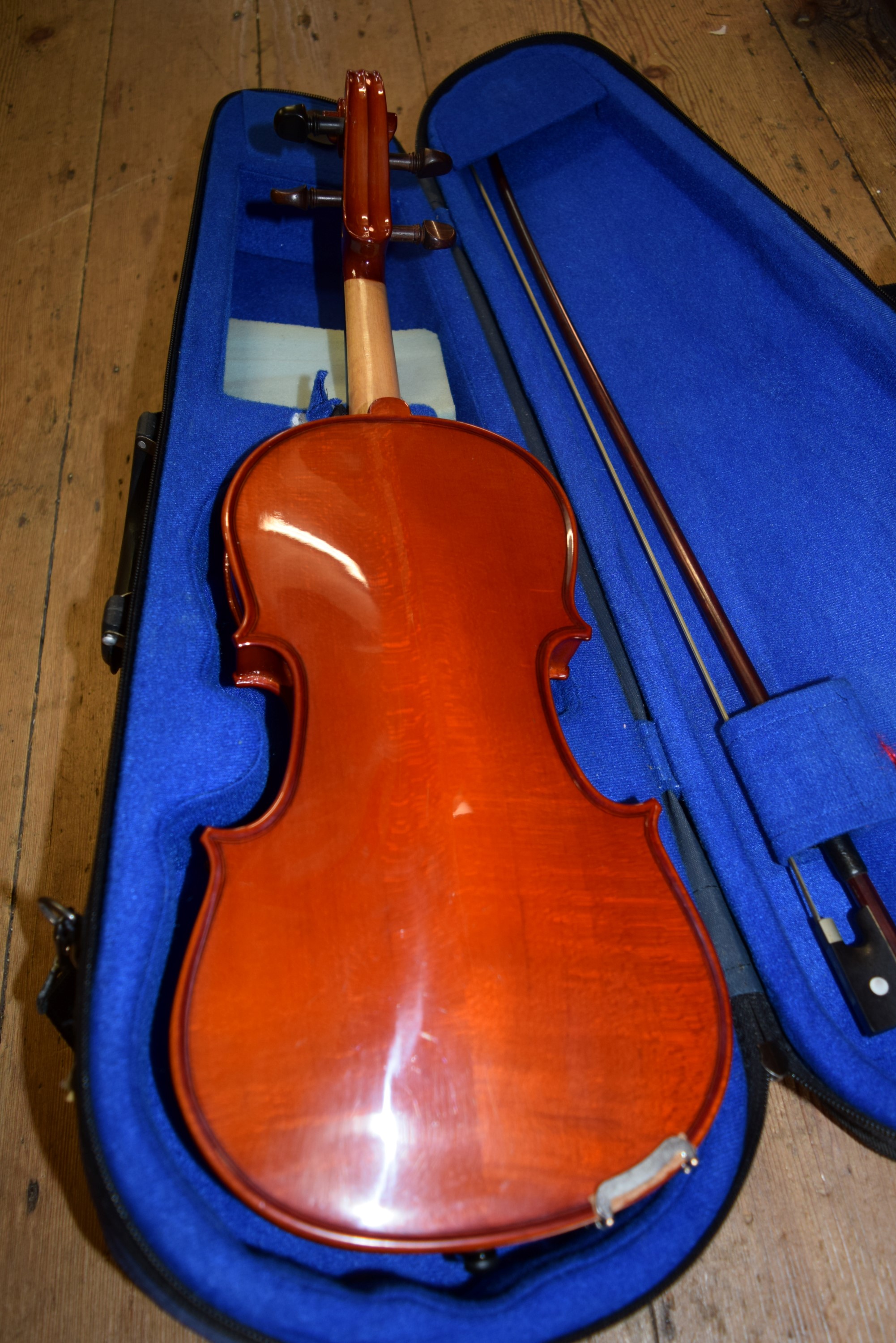 Three various children's violins, two with 12 inch backs and one with 12½ inch back, - Image 6 of 16