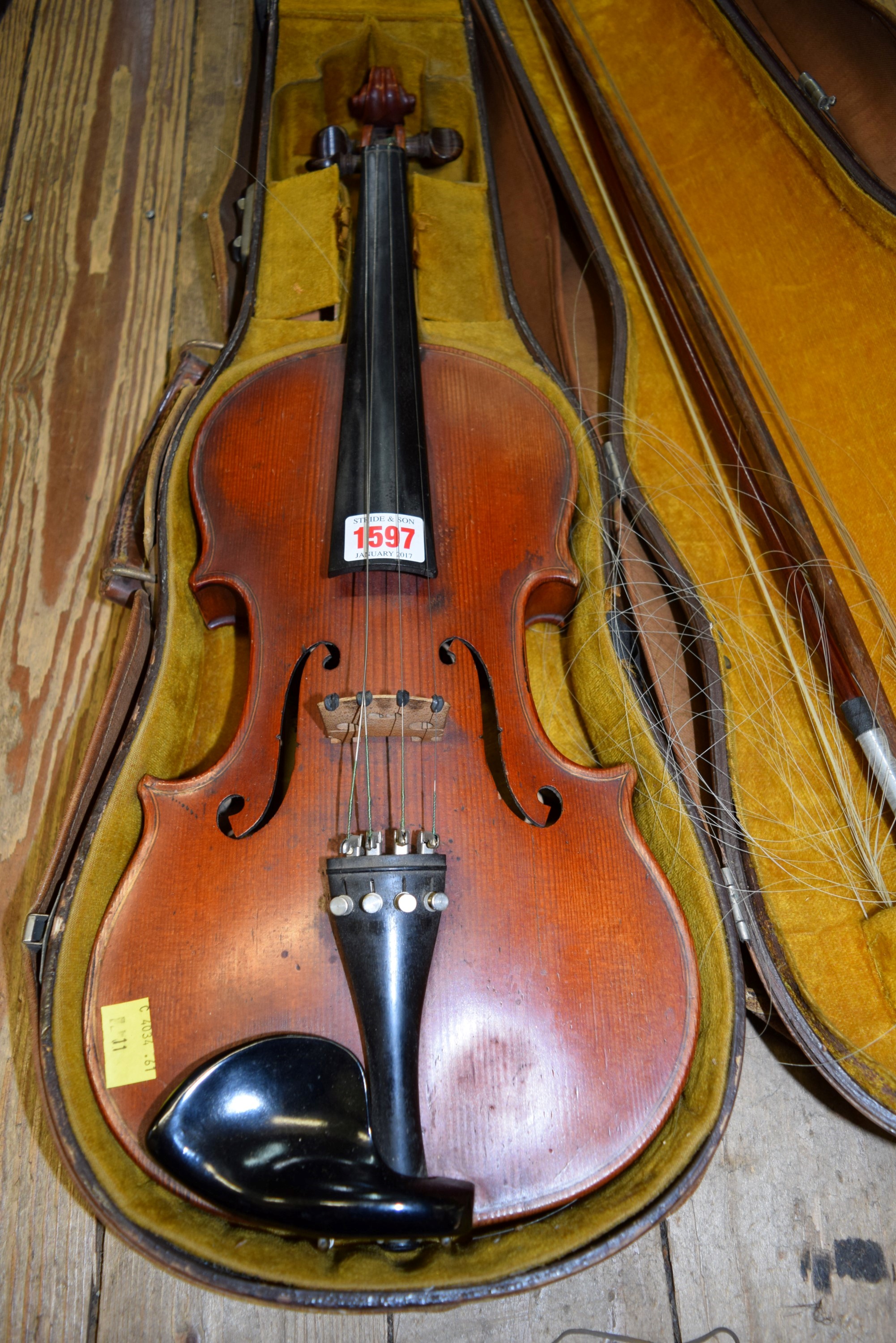 A good Victorian violin, by Walter H Mayson, signed on label, - Image 2 of 19