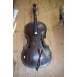 An antique Continental cello, with 27 inch back.