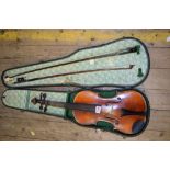 An early 20th century Continental violin, labelled Dulcis et Fortis, with 14 inch back,