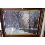 Franz Waldegg, 'A Winter Woodland', signed, oil on canvas, 58.5 x 78.5cm.