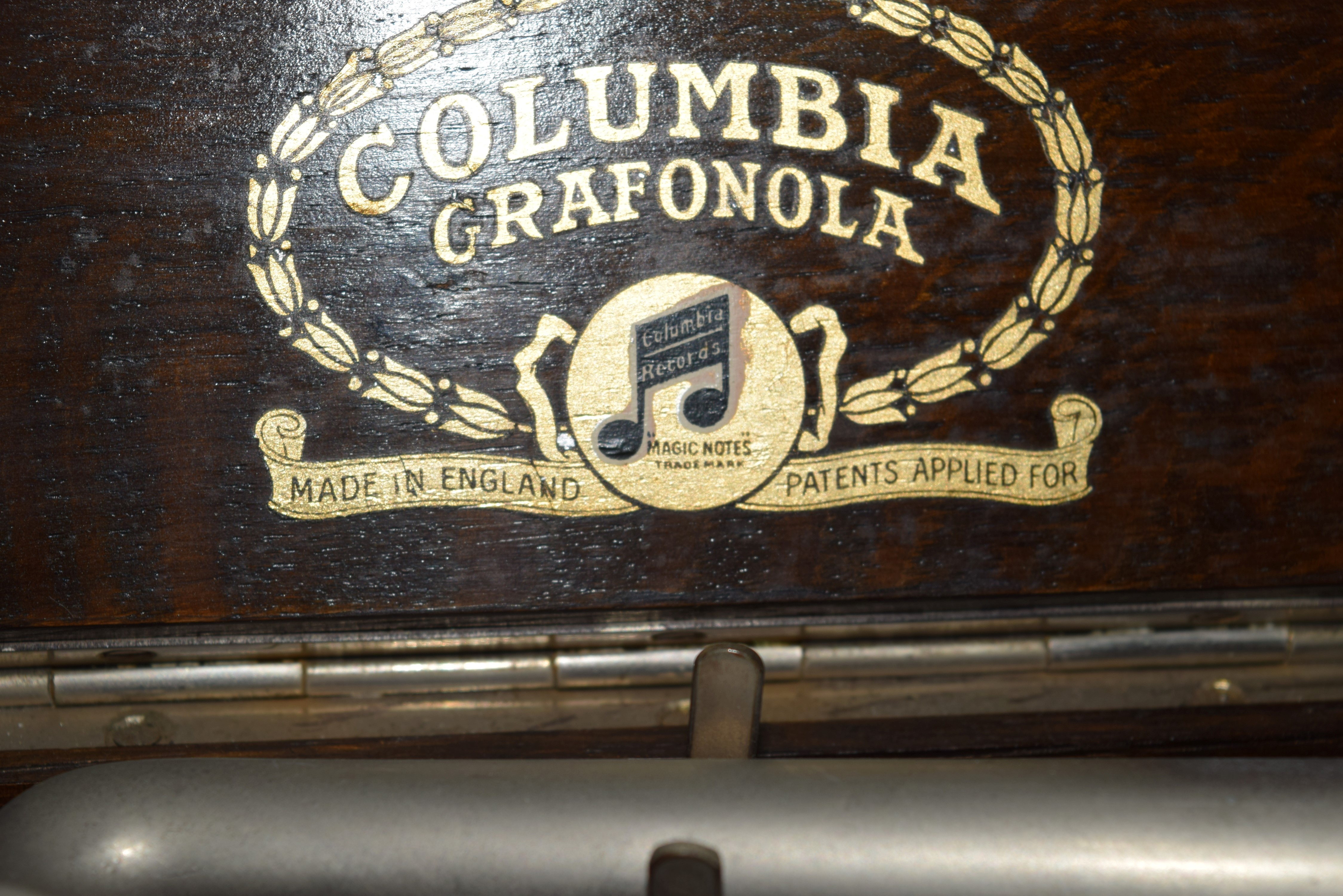 An oak cased Columbia Graffanola tabletop gramophone. - Image 2 of 3