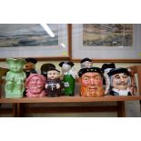 A collection of Victorian and later Toby jugs,