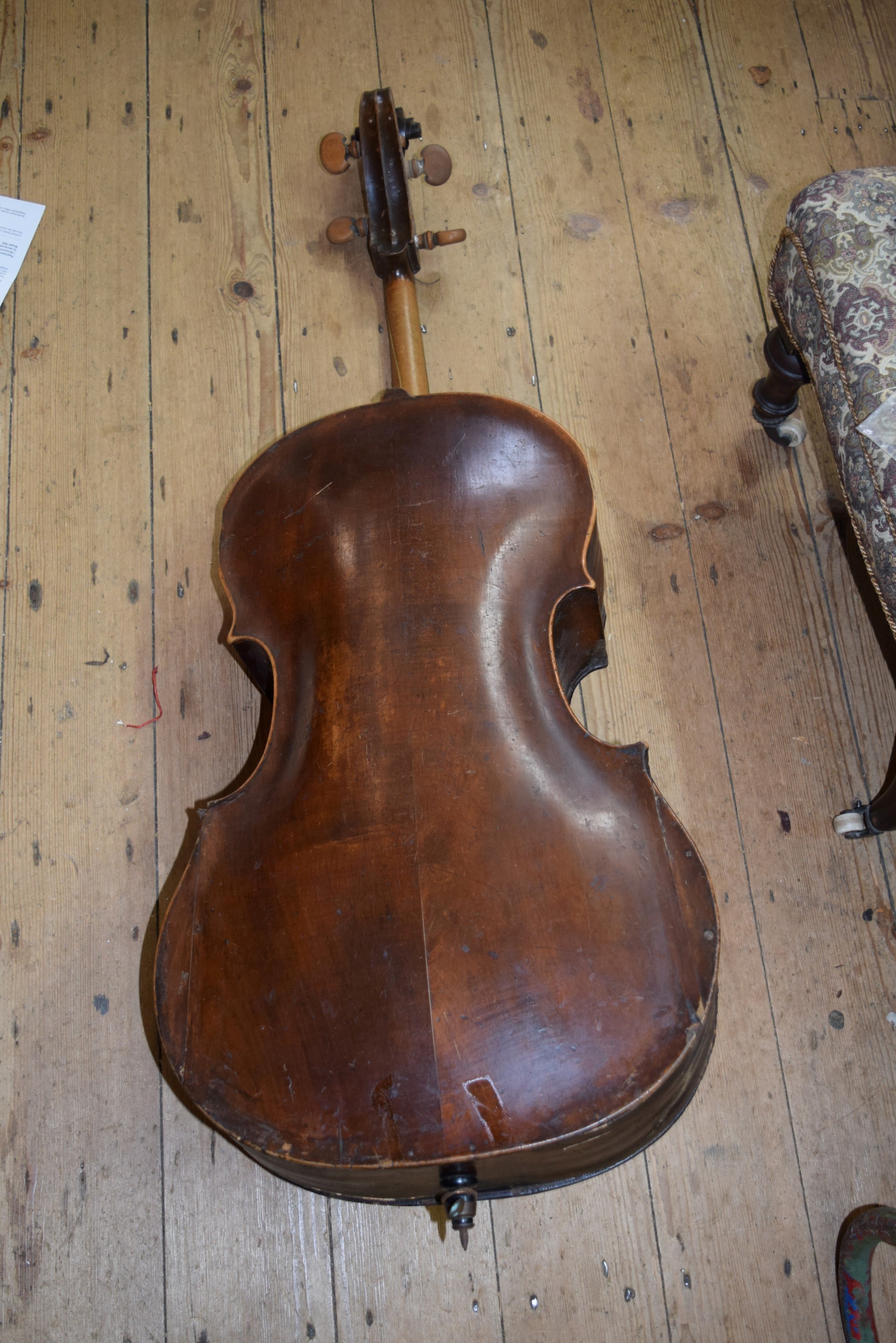 An antique Continental cello, with 27 inch back. - Image 2 of 4