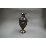 A Persian plated metal baluster vase, stamped mark of lion holding sword, 26.5cm.