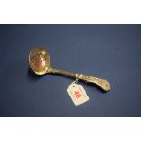 A Victorian silver King's pattern sugar sifting spoon, by Samuel Hayne & Dudley Cater, London 1842,