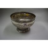 A Victorian silver punch bowl, London 1890,