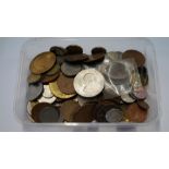 A mixed lot of GB pre-decimal and other foreign coinage.