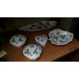 Five Wedgwood 'Wild Strawberry' pattern items.