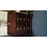 An 18th century small red walnut bureau,