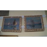 Guiseppe Barison, 'Topo'; 'Trabaccolo', a pair of Venetian boating scenes, each signed,