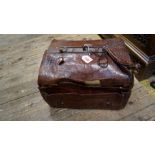 An Edwardian crocodile vanity case,