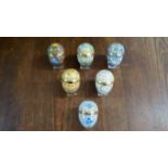 Six Halcyon Days enamel Easter eggs, comprising: 2002-2007 inclusive.