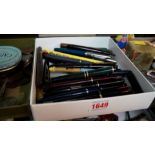 Pens: a collection of fountain pens and similar.