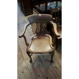 A late Victorian mahogany desk chair.