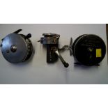 Angling: three fishing reels, comprising a Hardy Decantelle Mk1 spinning/casting reel,