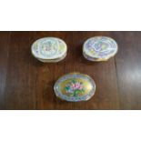 Three Halcyon Days enamel boxes.