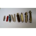 A small collection of vintage penknives.