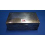 A Victorian silver rectangular cigar box, by F H, London 1884,