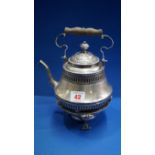 A Norwegian 19th century silver tea pot on stand, 719g all in.