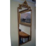 A pair of Georgian style giltwood framed pier mirrors, 148 x 56cm.