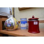 A Royal Doulton flambe and silver mounted jar and cover,