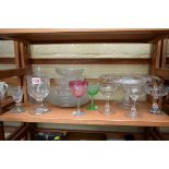 A mixed lot, to include: a Victorian tazza, bon-bon dishes, ice cream plates,