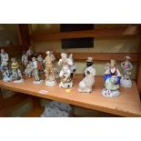 A collection of Continental porcelain figures.