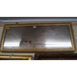 A gilt wood framed rectangular wall mirror, 34.5 x 83.5cm.