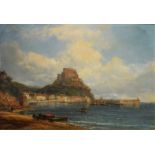 James Webb (British, 1825-95), Le Chateau de Mont Orgueil, Jersey', signed and dated 1876,