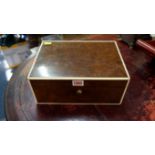 Cigars: a burr walnut and ivory humidor, labelled 'A Barratt & Sons, 63 Piccadilly',