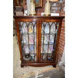 A reproduction mahogany display cabinet, 99cm wide.