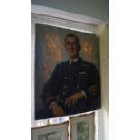 Maurice Codner, half length seated portrait Lt-Comdr 'Taff' Braithwaite RNVR, signed,