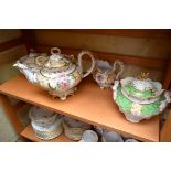 A 19th century English porcelain teapot and cream jug,