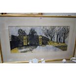 H Mitchell Cotts, 'Nunnington', signed, titled and numbered 1/8, lithograph, 31 x 68cm.