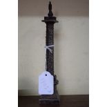 A Grand Tour type electroplated model of the column of Napoleon in Place Vendome, 19cm high.