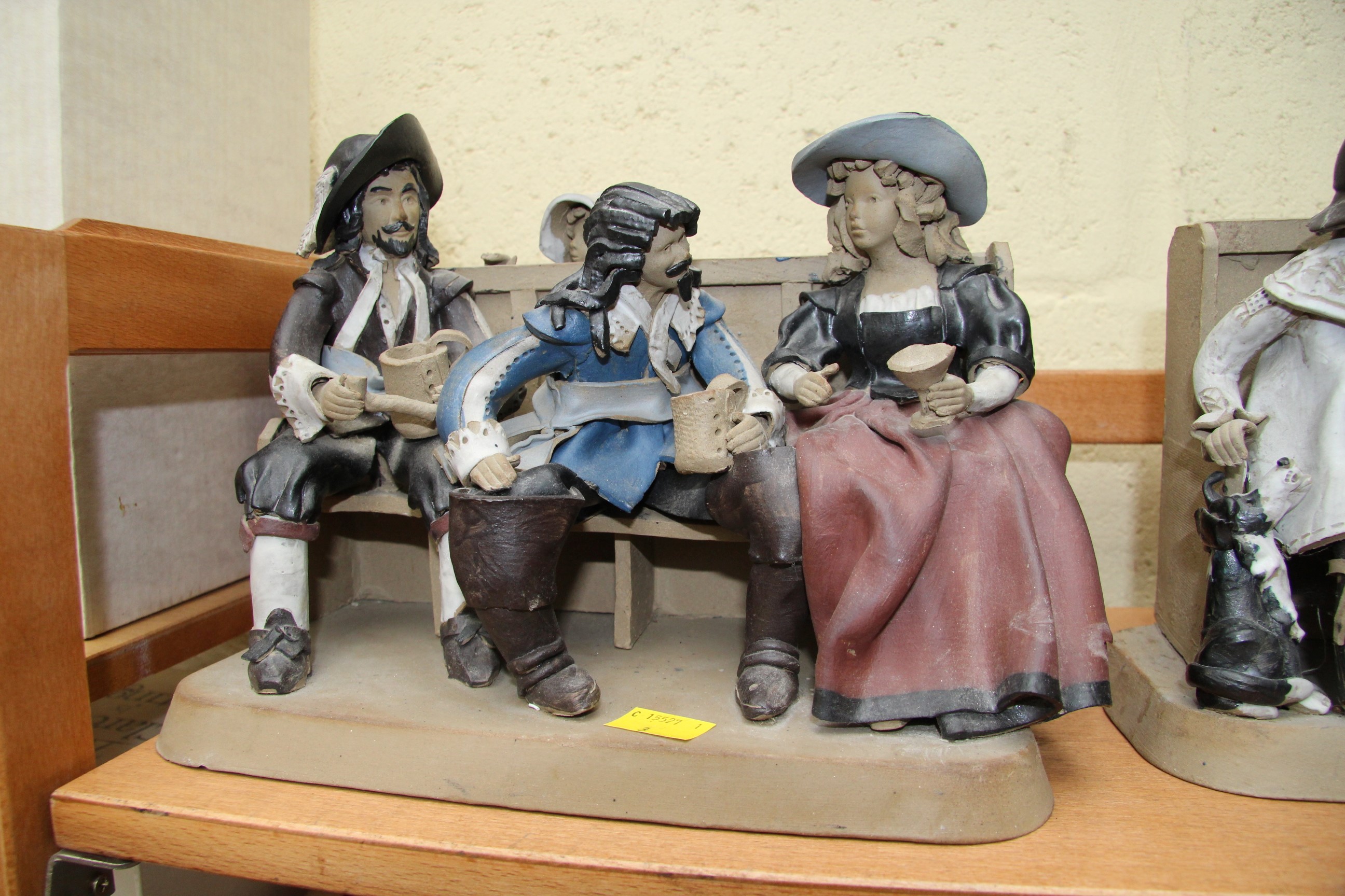 Two Glandwyryd ceramic figure groups, 32.5cm wide. - Image 3 of 4