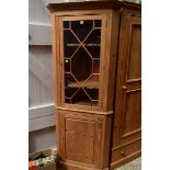 A old pine standing corner cupboard, 72.5cm wide.