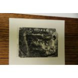 Three pencil signed woodcut prints, unframed.