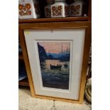 Rolf Harris, 'Fishing Boats - Hydra', signed and numbered 229/295, colour print, I.50 x 27.5cm.