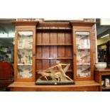 An early 20th century oak dresser base and cabinet, 167cm wide.