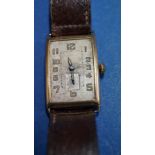 A 1930s Vertex 9ct gold gentleman's manual wristwatch,