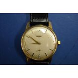 A 1960s Longines 9ct gold gentleman's mechanical wristwatch,