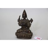 A Sino-Tibetan bronze figure of Buddha Tsongkhapa, 15.5cm high.