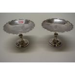 A pair of Chinese silver tazzas, maker's mark,